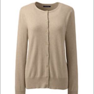 Lands’ End 2X cardigan in blush sand heather